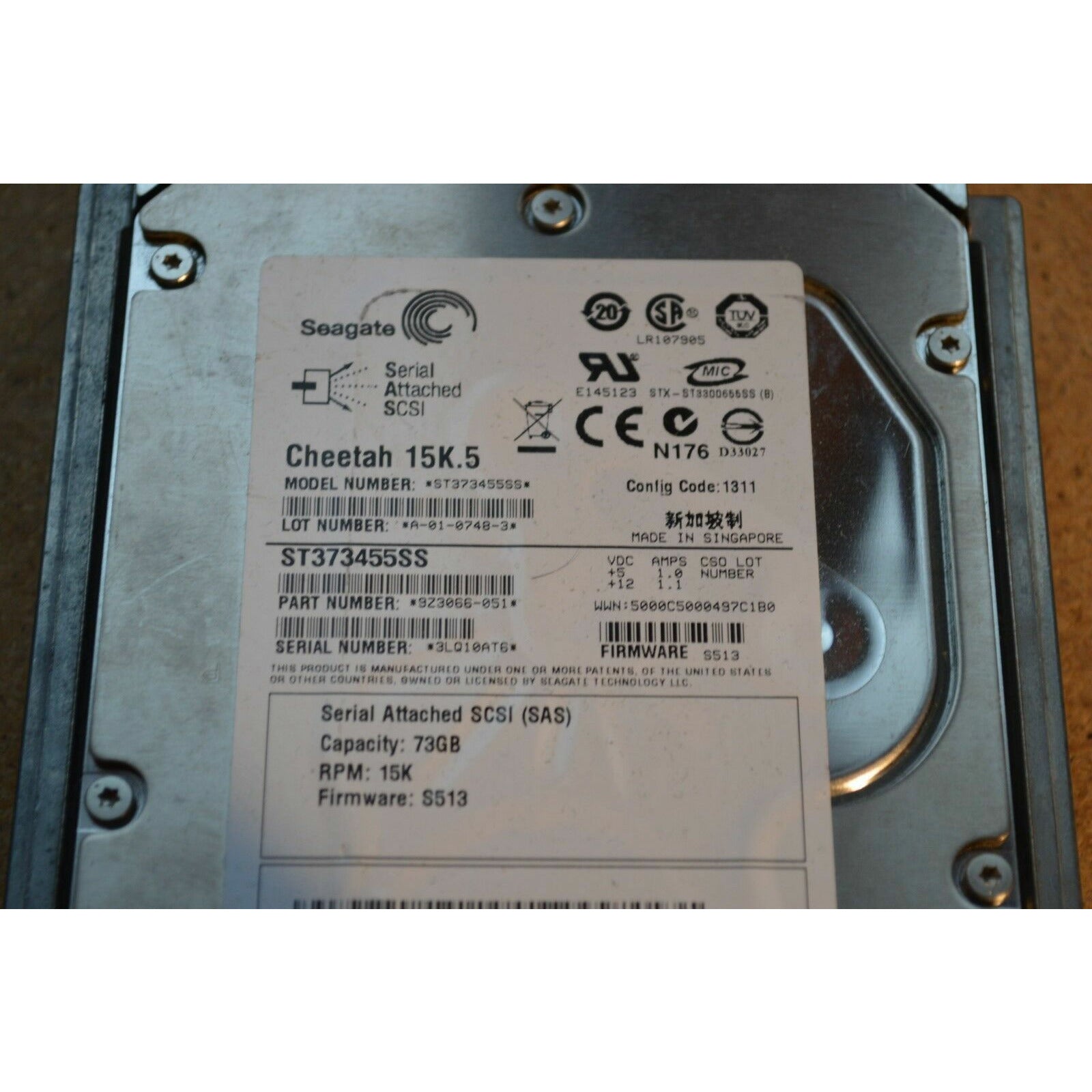 Dell GY581 73GB 15K 3.5" LFF SAS 3Gbps Hard Drive w/ Tray ST373455SS 9Z3066-054 102646335383 - AloinfoUSA