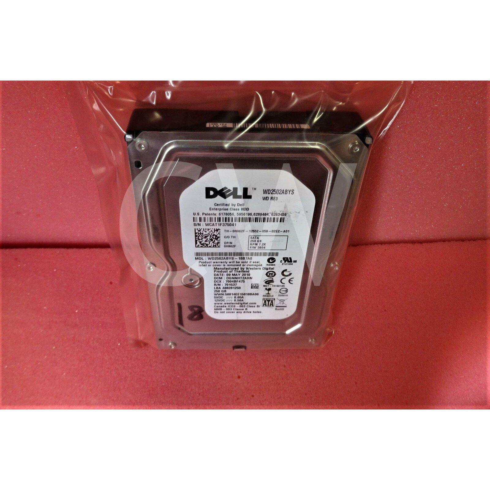 Dell H962F 0H962F 250GB 7.2K RPM 3Gb/s 16MB 3.5" SATA Hard Drive WD2502ABYS - AloinfoUSA