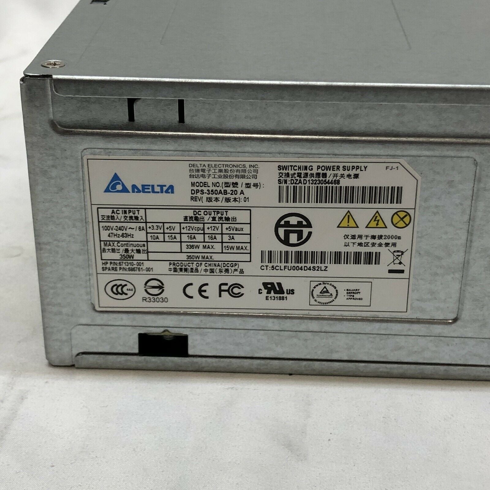DPS-350AB-20 A For Hp Ml310e G8 350W Server power supply 671310-001 686761-001 - AloinfoUSA