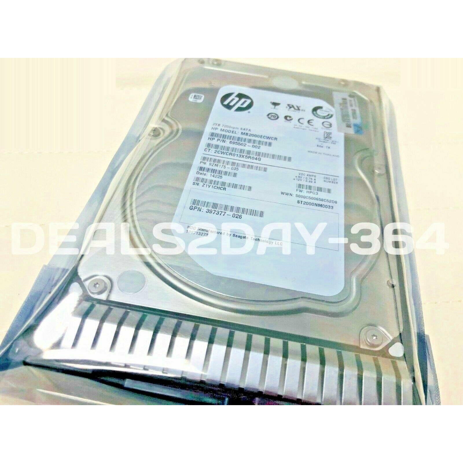 HP 658079-B21 658102-001 2TB 6G 7.2K SATA LFF 3.5 PROLIANT G8/9 HDD - AloinfoUSA