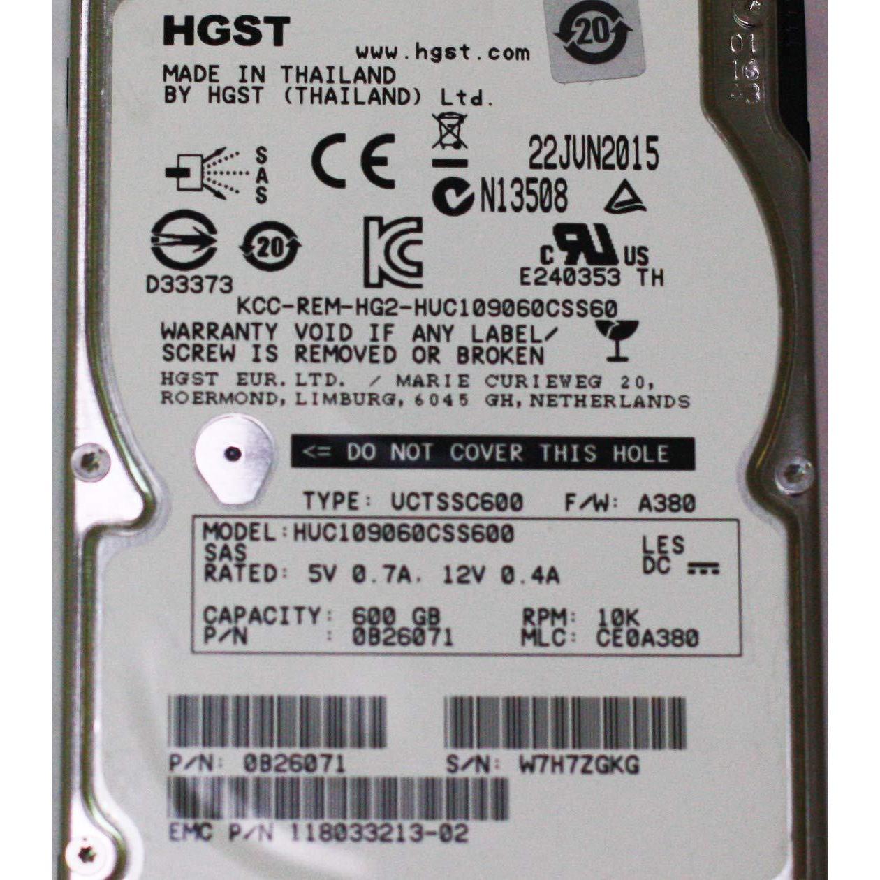 HUC109060CSS600 HITACHI 600GB 10K 2.5 6G SAS HDD - AloinfoUSA
