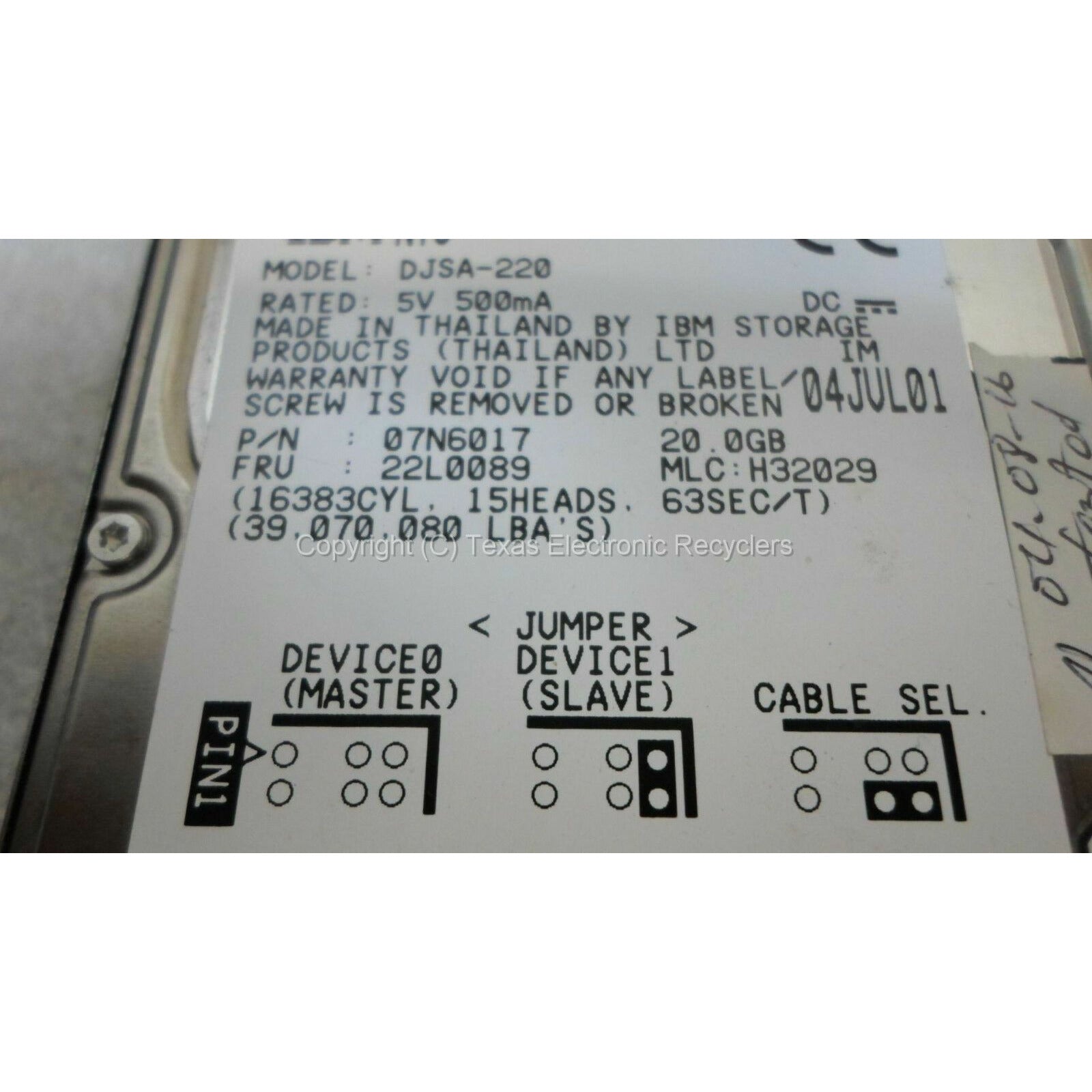 IBM 22L0089 07N6017 DJSA-220 20GB IDE Hard Drive  5705965534892 - AloinfoUSA