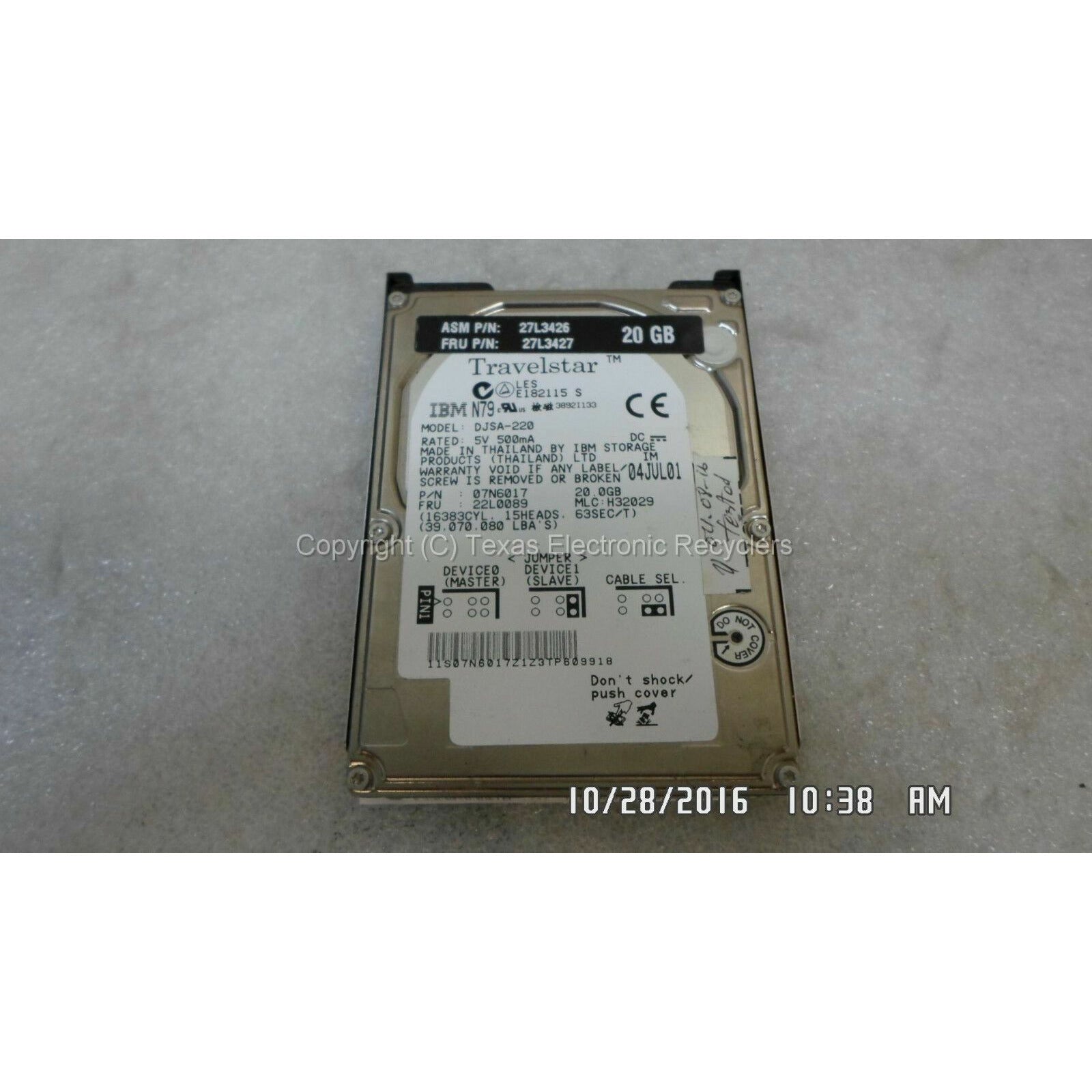 IBM 22L0089 07N6017 DJSA-220 20GB IDE Hard Drive  5705965534892 - AloinfoUSA