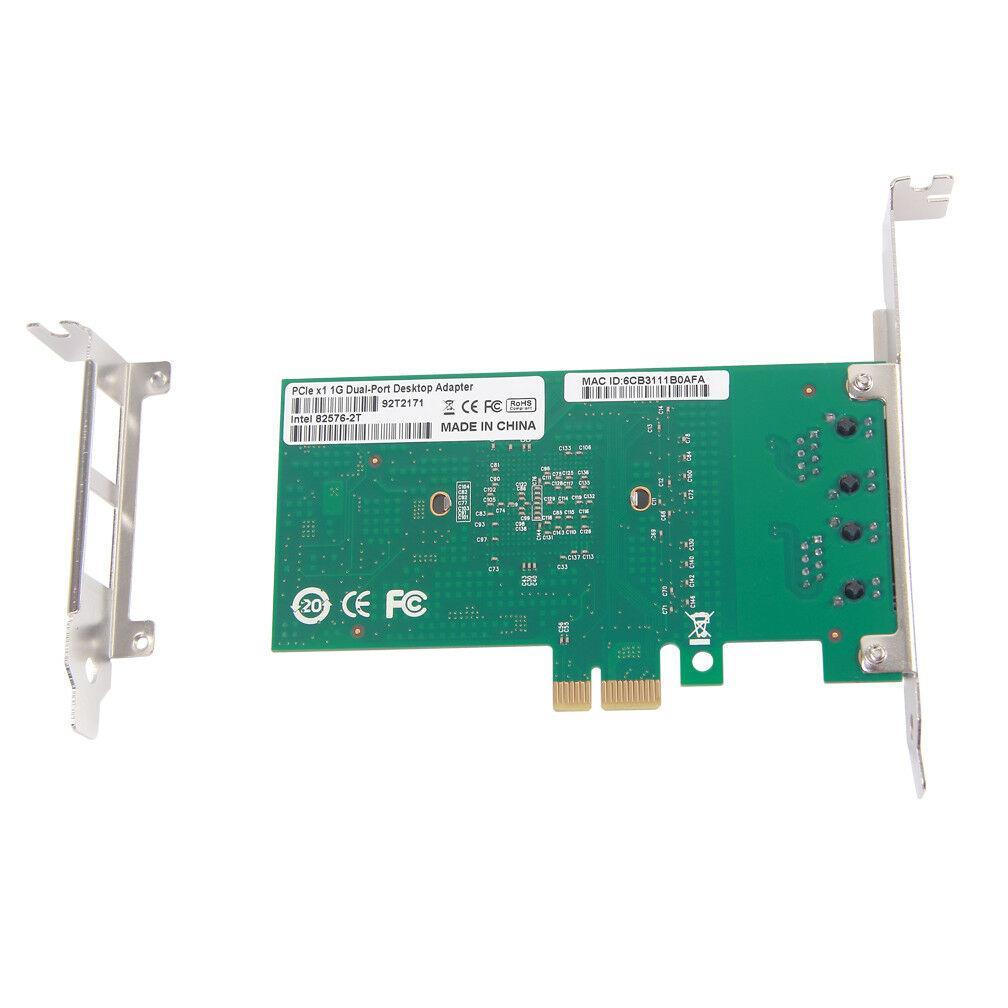 Intel 82576 Chip Gigabit Network Adapter (Nic), Dual RJ45 Port, as E1G42ET in US 603149403543 - AloinfoUSA