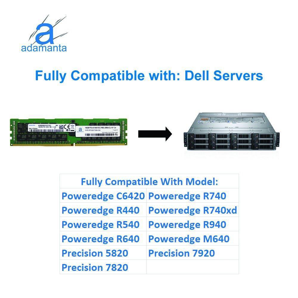 Memoria 16GB (1x16GB) Server Memory Upgrade Compatible Dell Poweredge, Precision &amp; HP Proliant Servers Samsung Original DDR4 2666MHZ PC4-21300 ECC Registered Chip 2Rx4 CL19 1.2v DRAM RAM-FoxTI