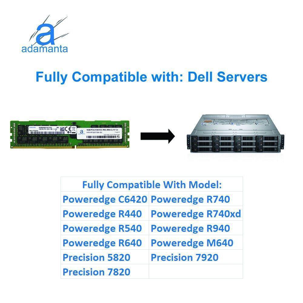 Memoria 16GB (1x16GB) Server Memory Upgrade Compatible Dell Poweredge, Precision &amp; HP Proliant Servers Samsung Original DDR4 2666MHZ PC4-21300 ECC Registered Chip 2Rx4 CL19 1.2v DRAM RAM-FoxTI