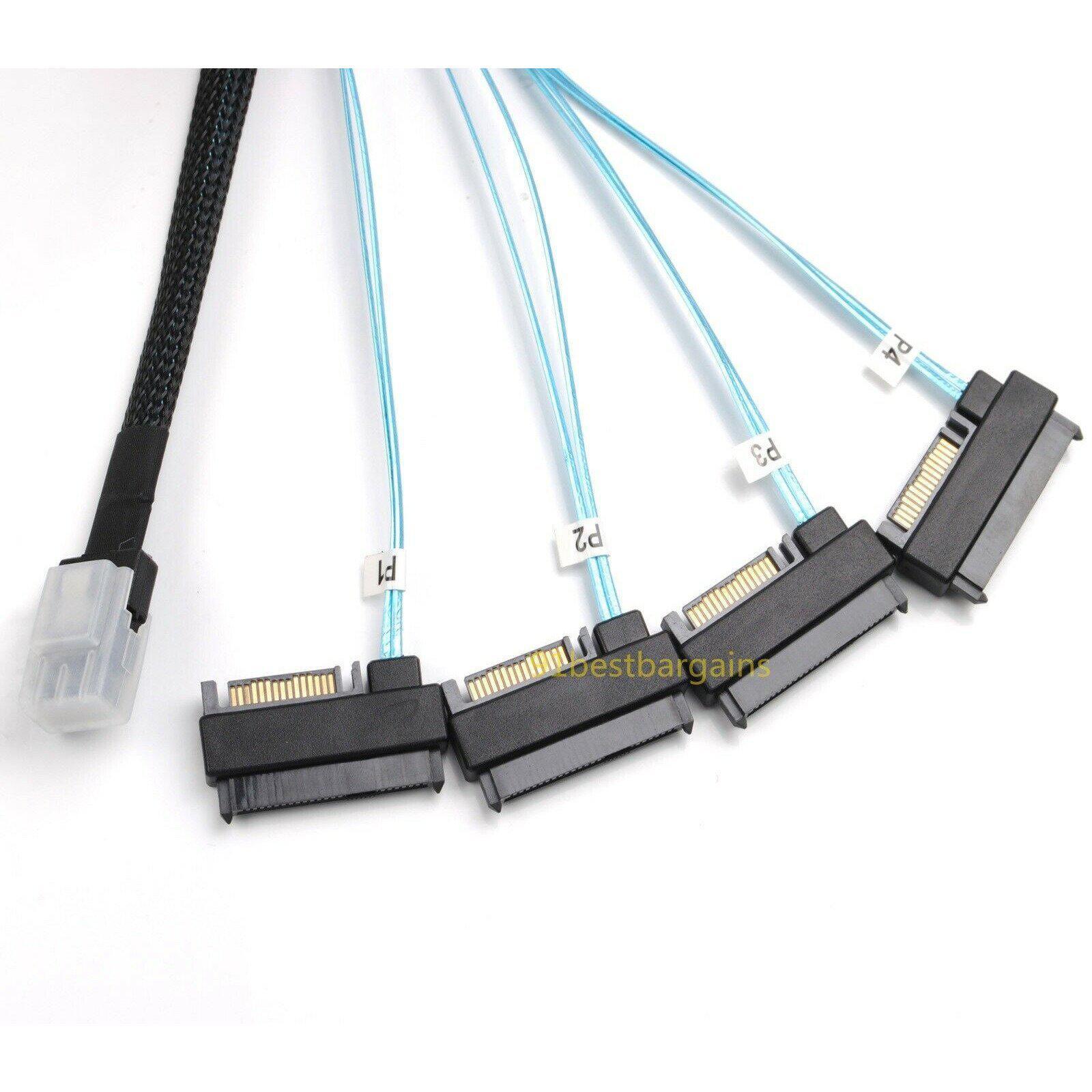 Mini SAS 36P SFF-8087 to 4 SFF-8482 Connectors With SATA Power Cable 1M US SHIP 813501730341 - AloinfoUSA