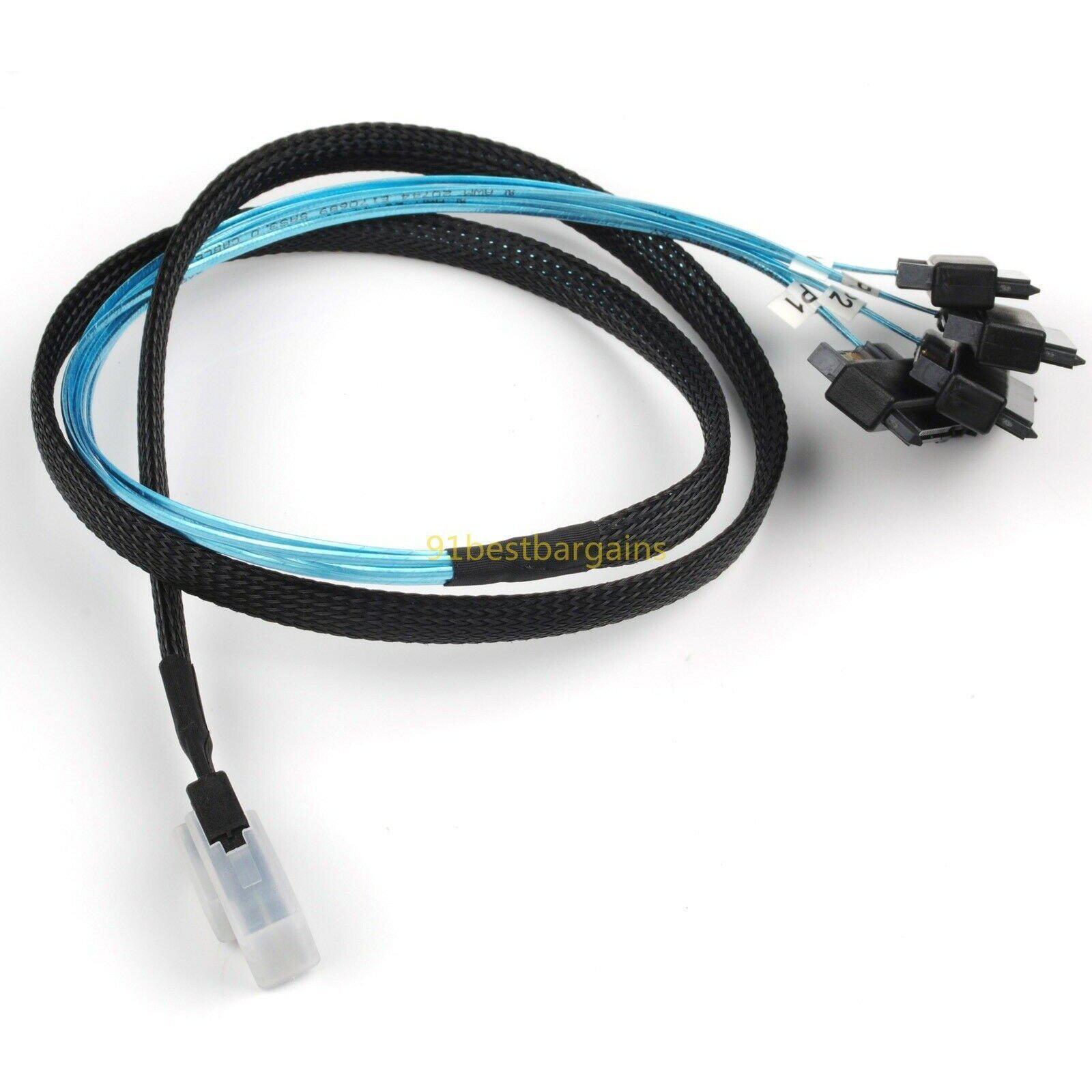 Mini SAS 36P SFF-8087 to 4 SFF-8482 Connectors With SATA Power Cable 1M US SHIP 813501730341 - AloinfoUSA