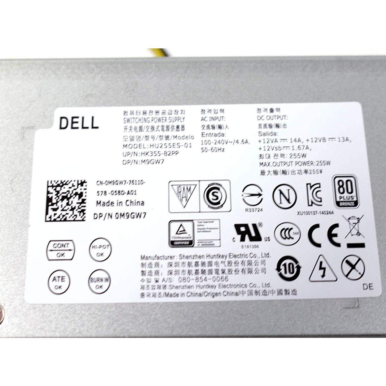 NT1XP YH9D7 255W Power Supply For Dell Optiplex 3020 7020 9020 Precision T1700 Small Form Factor (SFF) Systems R7PPW 3XRJ0 V9MVK FP16X T4GWM M9GW7 FN3MN H255ES-00 D255AS-00 D255E001L F255ES-00 - AloinfoUSA