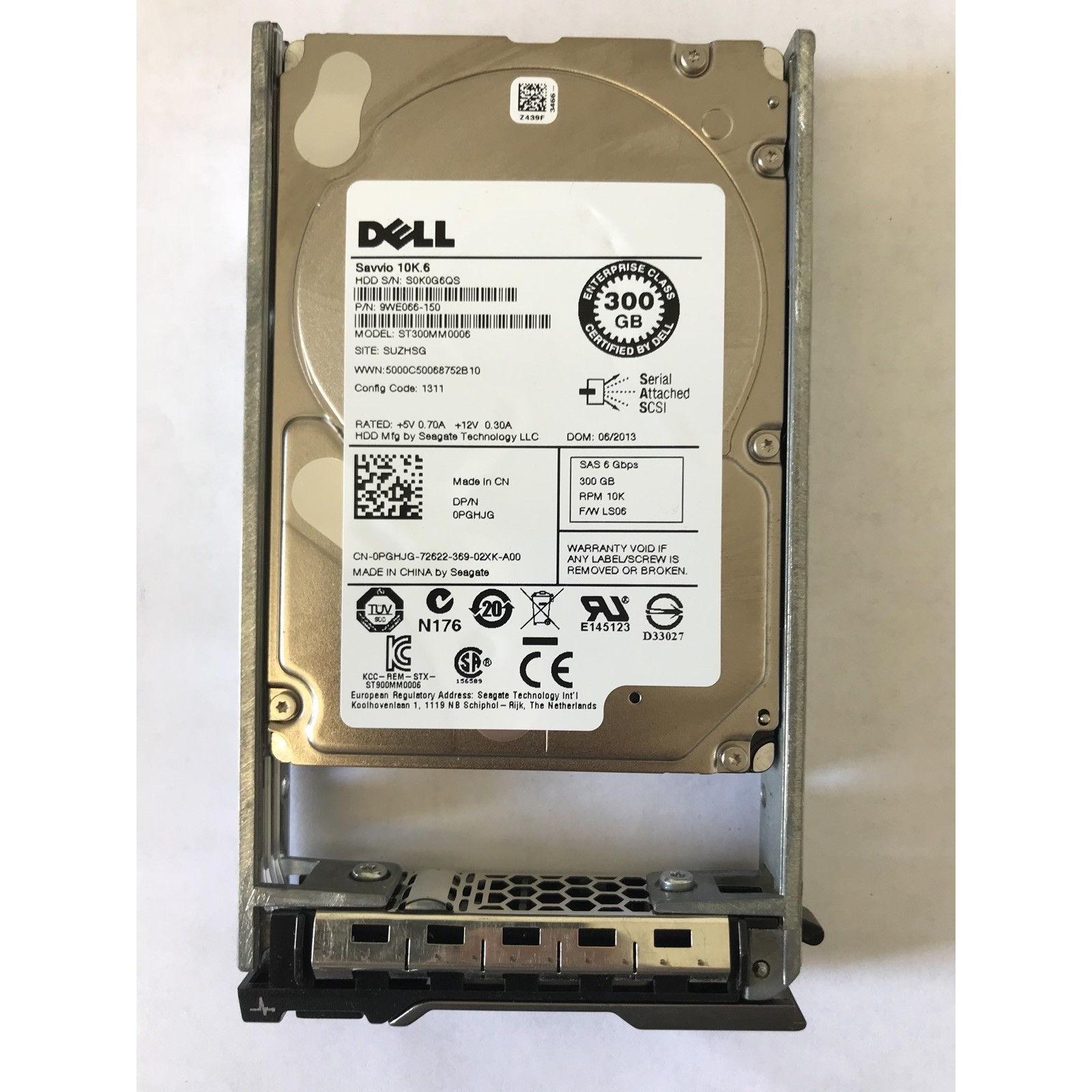 PGHJG 0PGHJG DELL 300GB 10K 6G SFF 2.5'' SAS HDD HARD ST300MM006 - AloinfoUSA