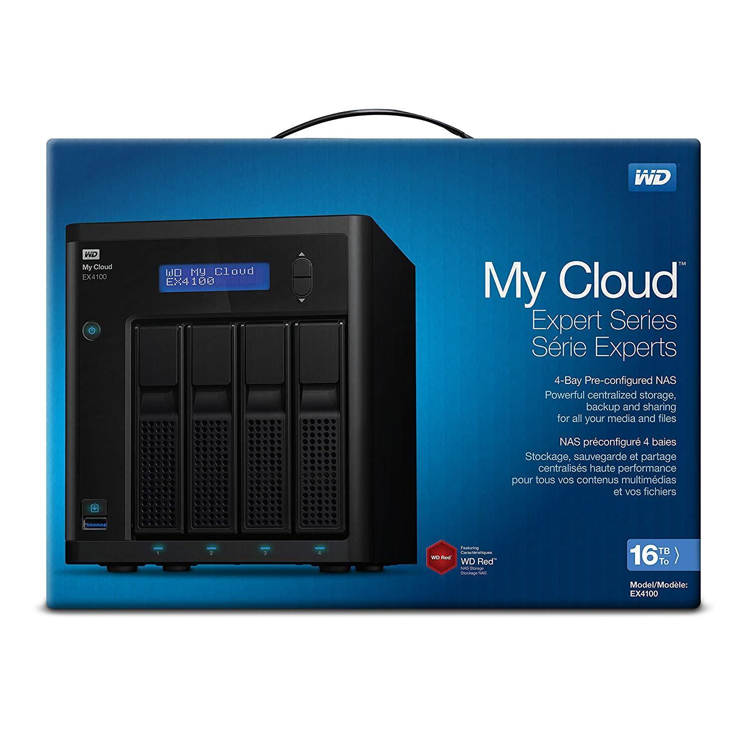 WD 16TB  My Cloud EX4100 Expert Series 4-Bay Network Attached Storage - NAS - WDBWZE0160KBK-NESN - AloinfoUSA
